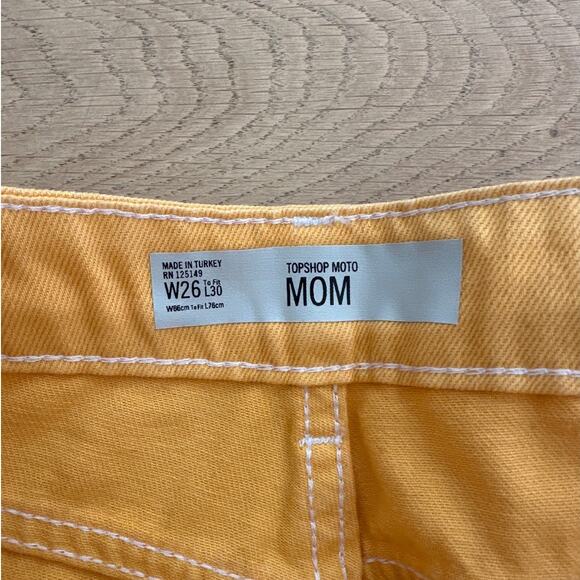 Topshop - Moto Mom Jeans in Yellow Orange - Picture 3 of 5